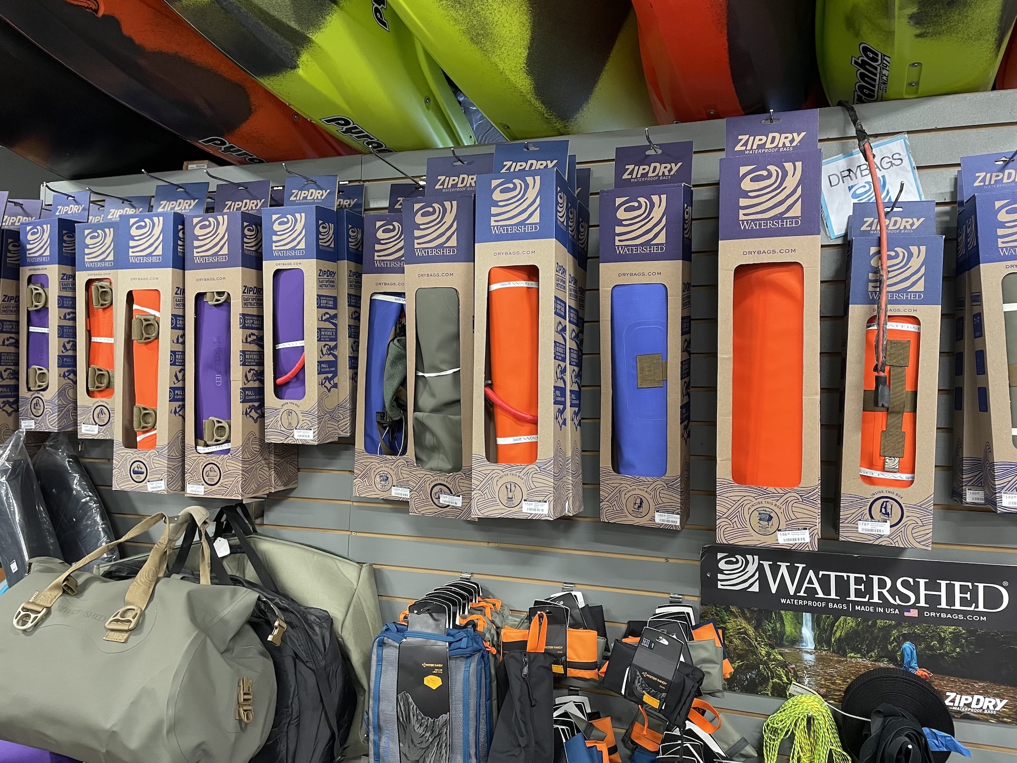 Watershed Dry bags the best you can buy and we have a good stock!